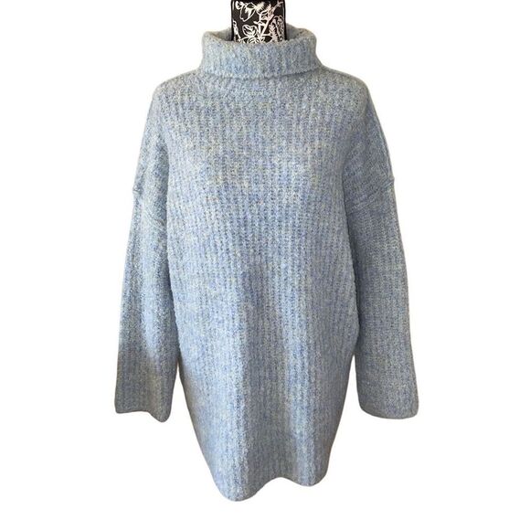 Asos Design Knit High Neck Fluffy Yarn Wool Sweater Workwear Winter Soft Comfort - Picture 1 of 11